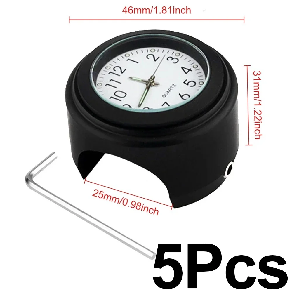 Waterproof Motorcycle Handlebar Clock & Thermometer Instrument Panel, 22-25mm Handlebar Mount
