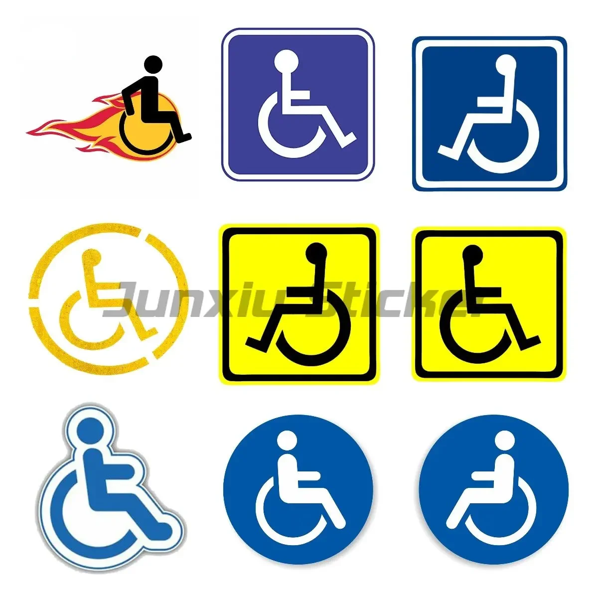 Disabled Passageway Warning Sign PVC Material Sticker for Window Wall Room Door Waterproof Decal Customizable Size