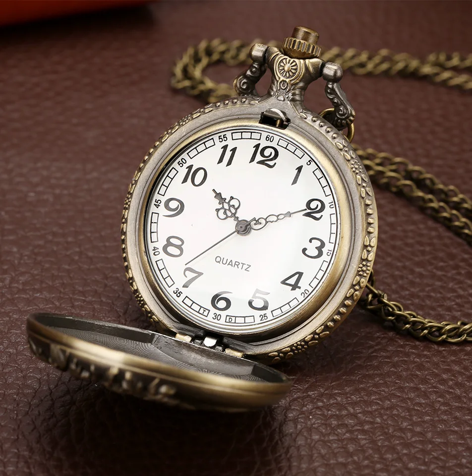 Orologi Da Tasca Per Gli Uomini, Orologio Da Tasca Al Quarzo Con Design Della Serie Zodiaco Cinese In Bronzo Antico, Regalo Con Ciondolo For Orologio - Foto 3