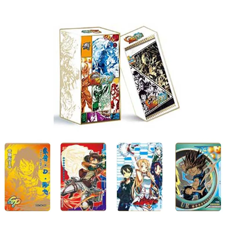 4Box Japanese New Anime Dragon Ball Super Sayayin Heros Paper Trading Card Game Collection Cards Toys For Kids