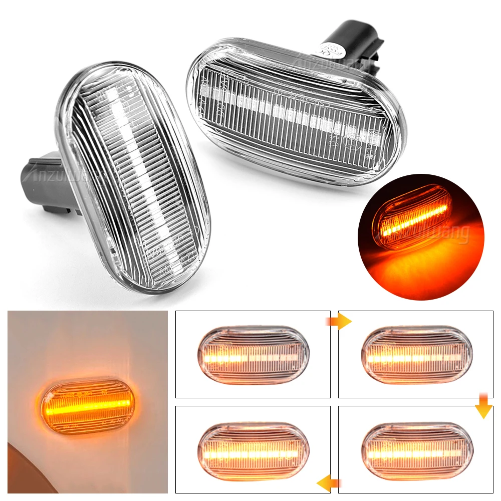 2PCS Dynamic Side Marker Turn Signal Indicator Repeater Light For