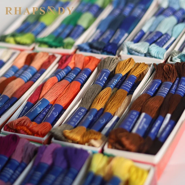 Rhapsody DMC qualité coton égyptien fil à broder 6 brins Double fil de point de croix mercerisé 12 couleurs ensemble 8 mètres écheveau 3