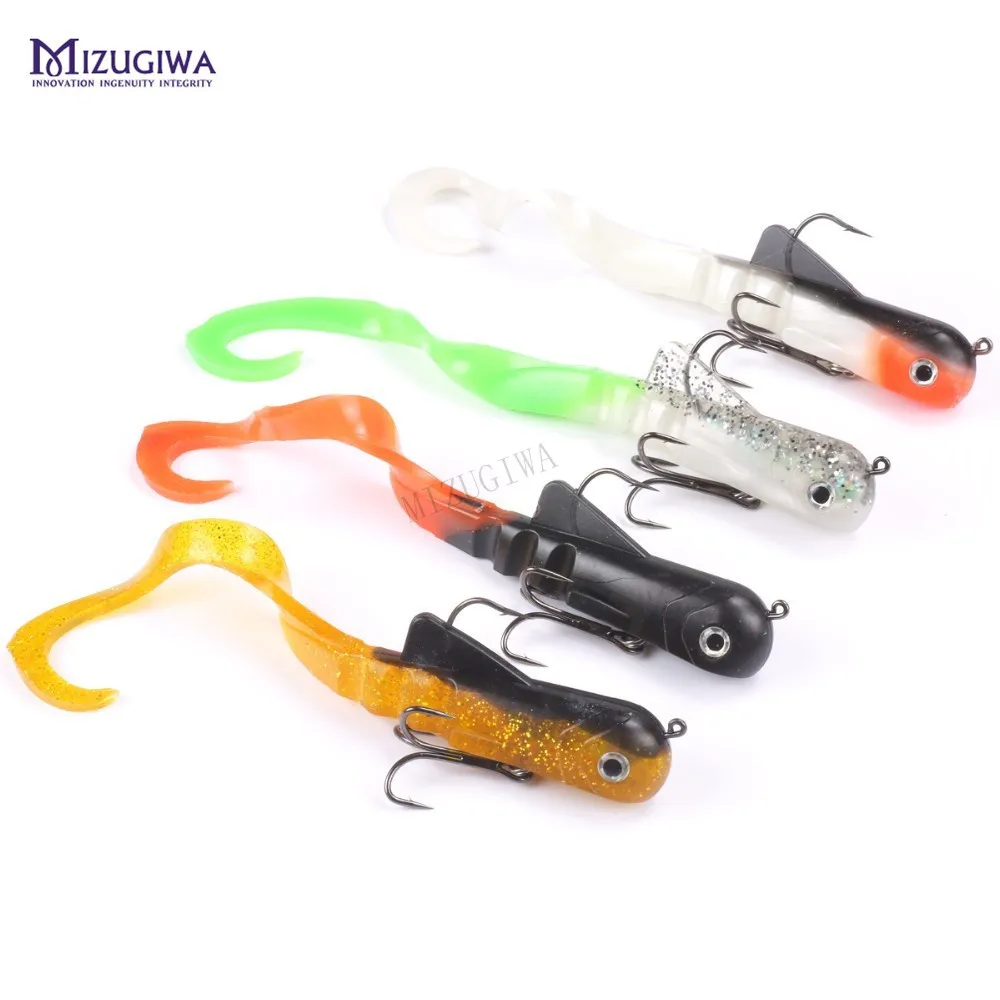 

MIZUGIWA 4 pcs Soft Lure Fishing Soft Bait Zabder Freshwater Shad Fishing Tackle Bulldog Pike Lures Coarse Leurre Souple Shad