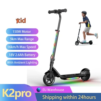 iScooter K2Pro Scooter elettrico per bambini Pneumatici da 6′′ Motore da 150 W Velocità 16 km/h Batteria da 2,6 Ah Portata 6-9 km 3 Velocità Ingranaggi Altezza regolabile