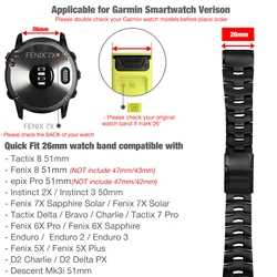 Titanium Lightweight QuickFit Watch Strap, 22mm/26mm Adjustable Wrist Band (26mm Black)