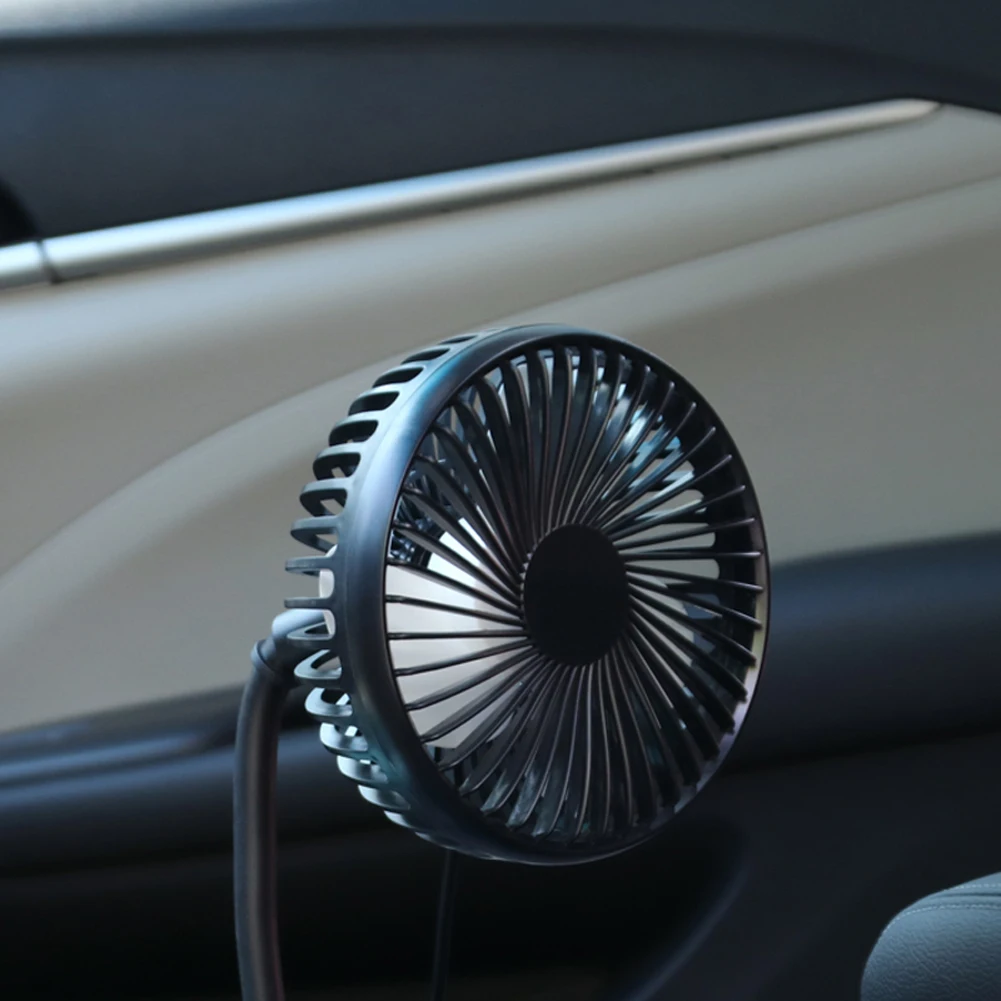 USB 3 Speed Auto Cooler Fan Powerful Quiet Portable Car Cup Holder Fan Rotatable for Car Van Truck SUV RV