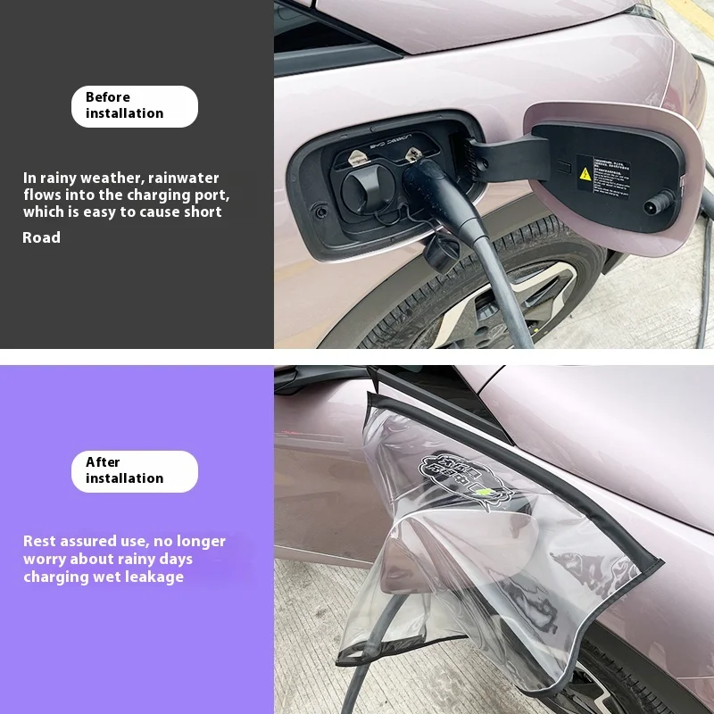 Universal Charging Gun Rain Cover Transparent Special Magnetic Charging Waterproof Cover BYD Dolphin MINI Seagull Yuan UP Atto2