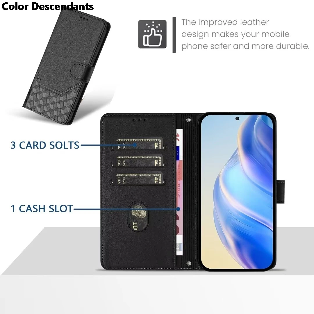 RFID Blocking Leather Flip Cover with Strap - Premium Shockproof Protective Card Holder Case