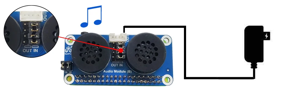 expansão alto-falante gpio placa de som de amplificação de áudio pwm