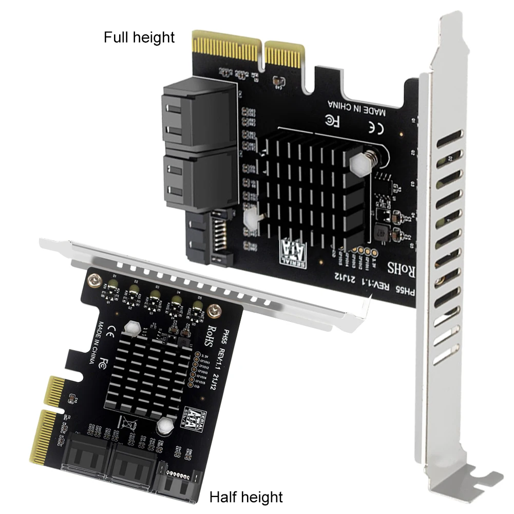 PCIe to 5 포트 확장 카드, Jmb585 칩, PCI-E to SATA 확장 카드, Windows, Linux, Mac OS용 캐스케이드 트림 지원