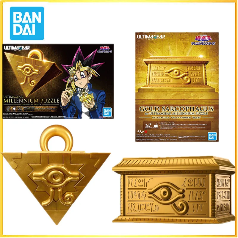 

In Stock Original BANDAI Duel Monsters Yu-Gi-Oh! Ultimagear UA Millennium Puzzle Gold Sarcophagus Anime Action Figure Model Toys