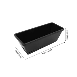 Set of 4 Large Rectangular Plastic Resin Planters for Indoor and Outdoor Use (Grey)