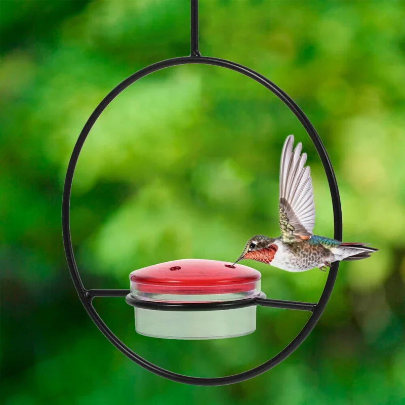 New Metal Hanging Hummingbird Feeder Home Garden Small Bird Feeder Garden Bird Pet Feeder Tray Feeding Outdoor Garden Yard Decor