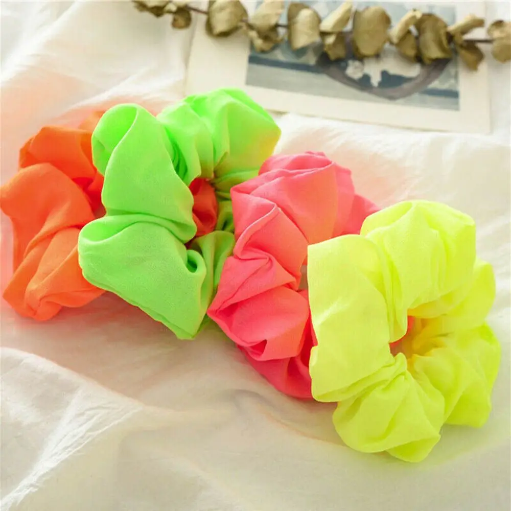 

Ladies Elastic Scrunch Neon Colour Hair Accessories Hair Ties Headwear Hair Rope