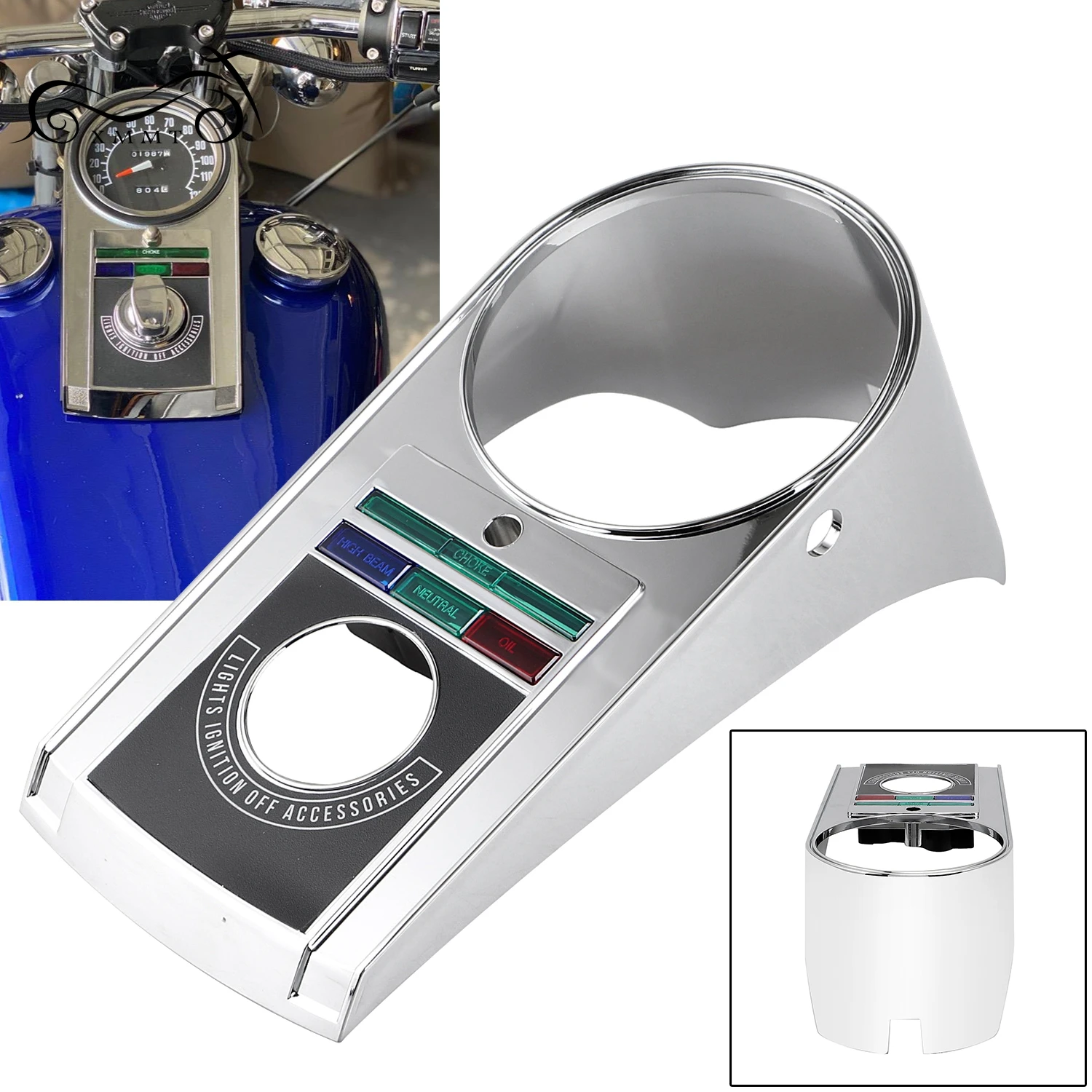 Motorcycle Chrome Speedometer Speedo Dash Panel Cover For