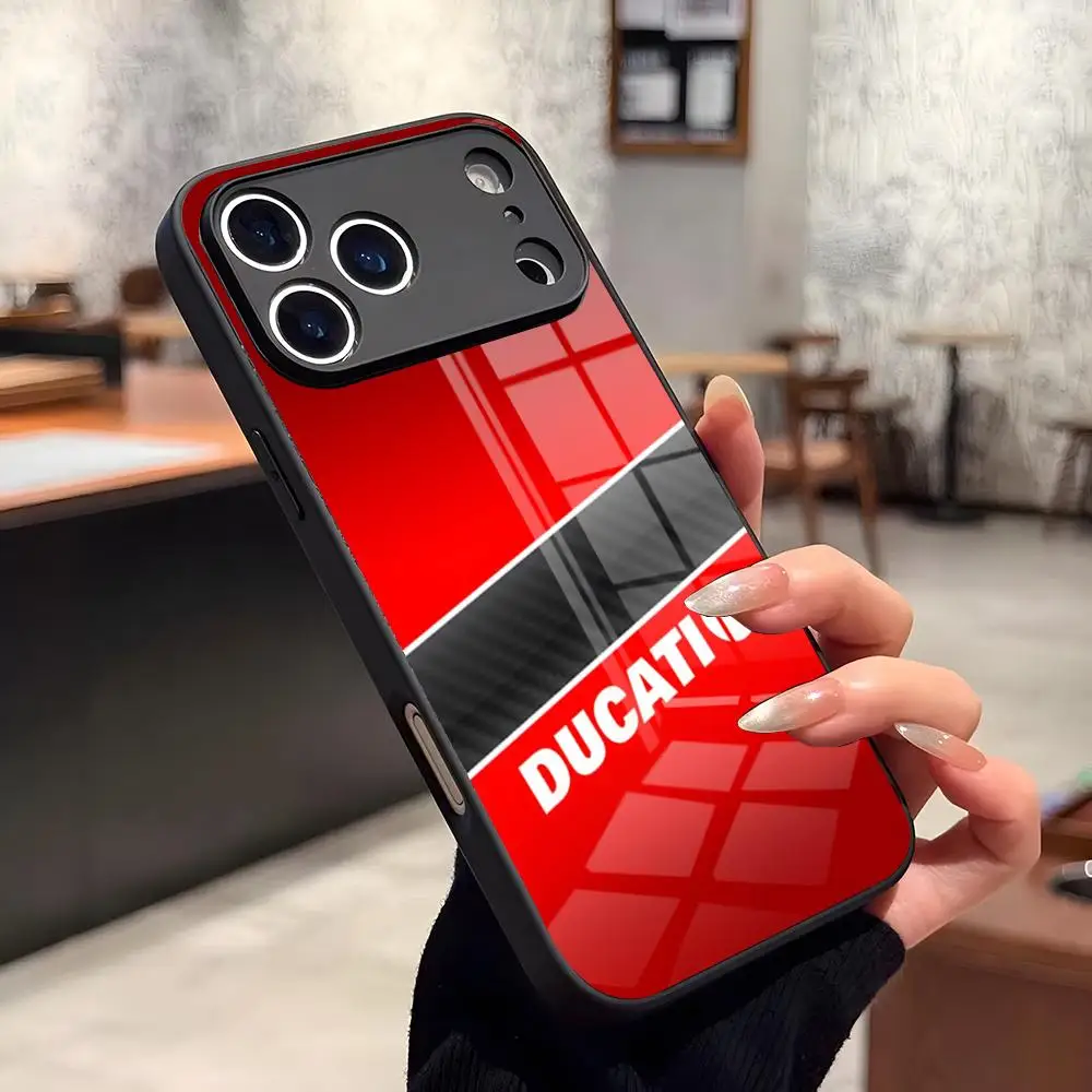 Sleek Motorcycle Racing Design Phone Case with Durable Glass Cover