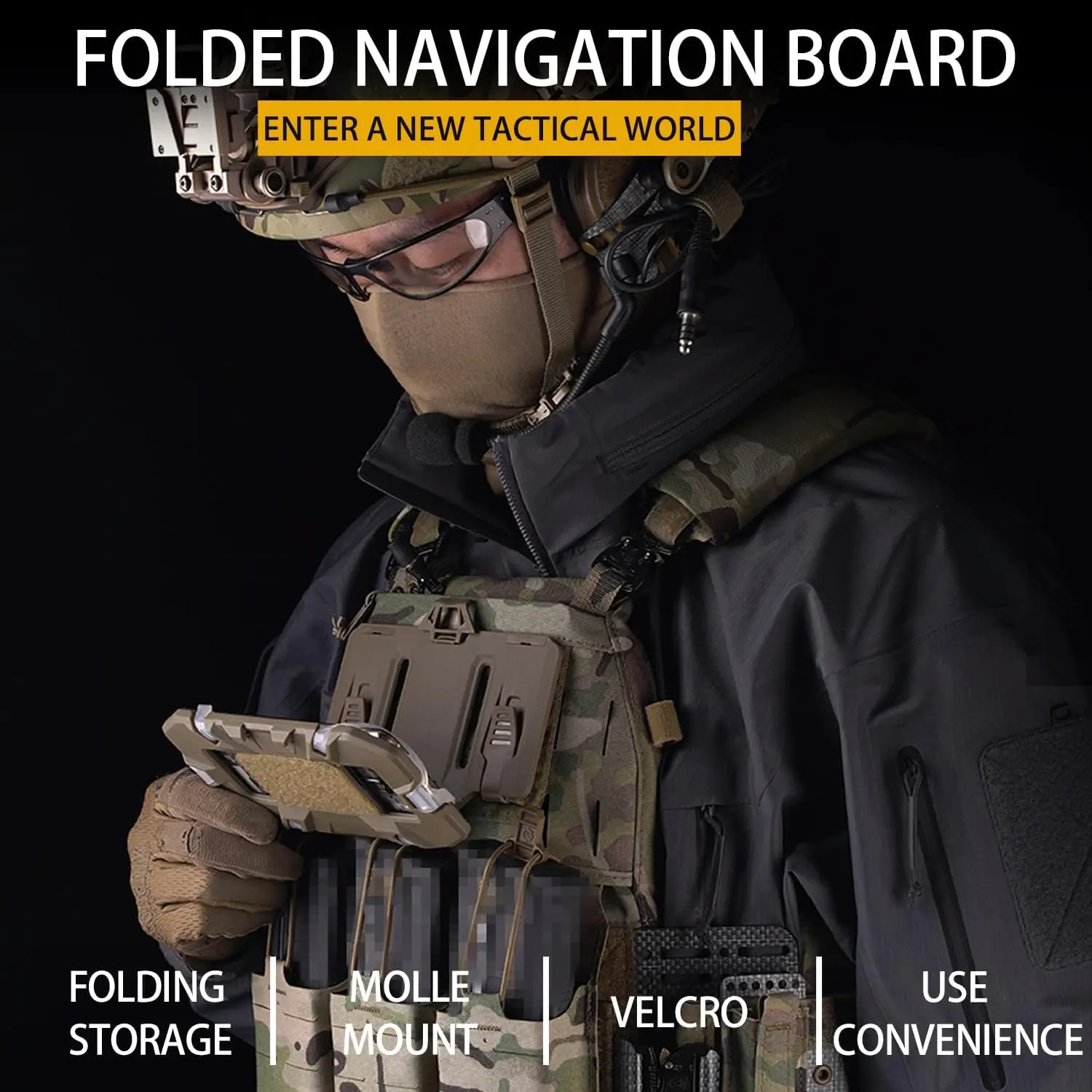 Tactical Phone Holder Upgrade Folding Navigation Board Cellphone Hold Gear Airsoft Hunting Vest Accessories