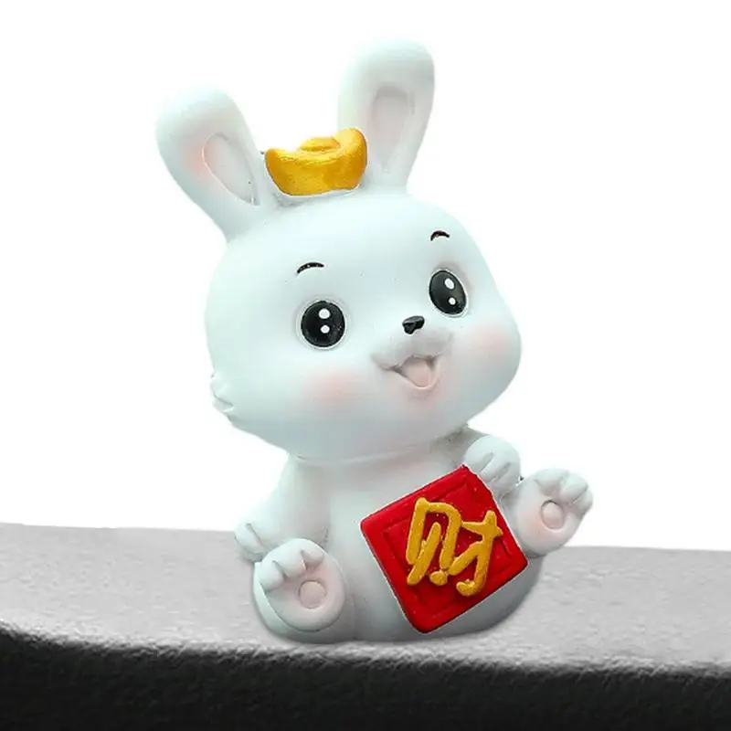 Bunny Car Ornament Cute Resin Tiny Bunny Figurine Car Interior Decor Car Dashboard Decorazioni Per La Casa Bunny Decor Per Auto E