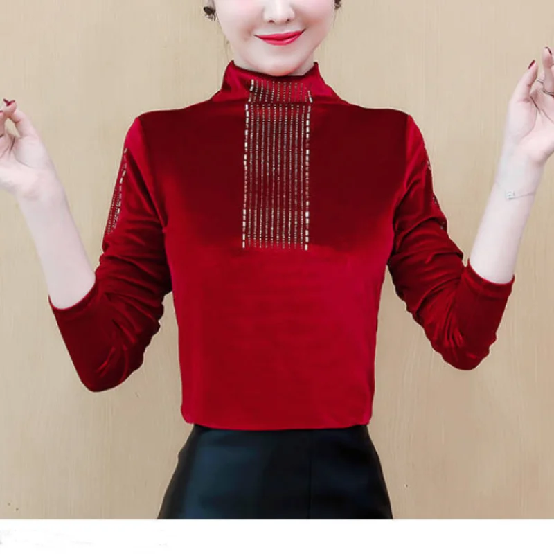 2023 Autumn and Winter Fashion New Temperament Women's Clothing Half High Neck Long Sleeve Simplicity Solid Color Trend Pullover