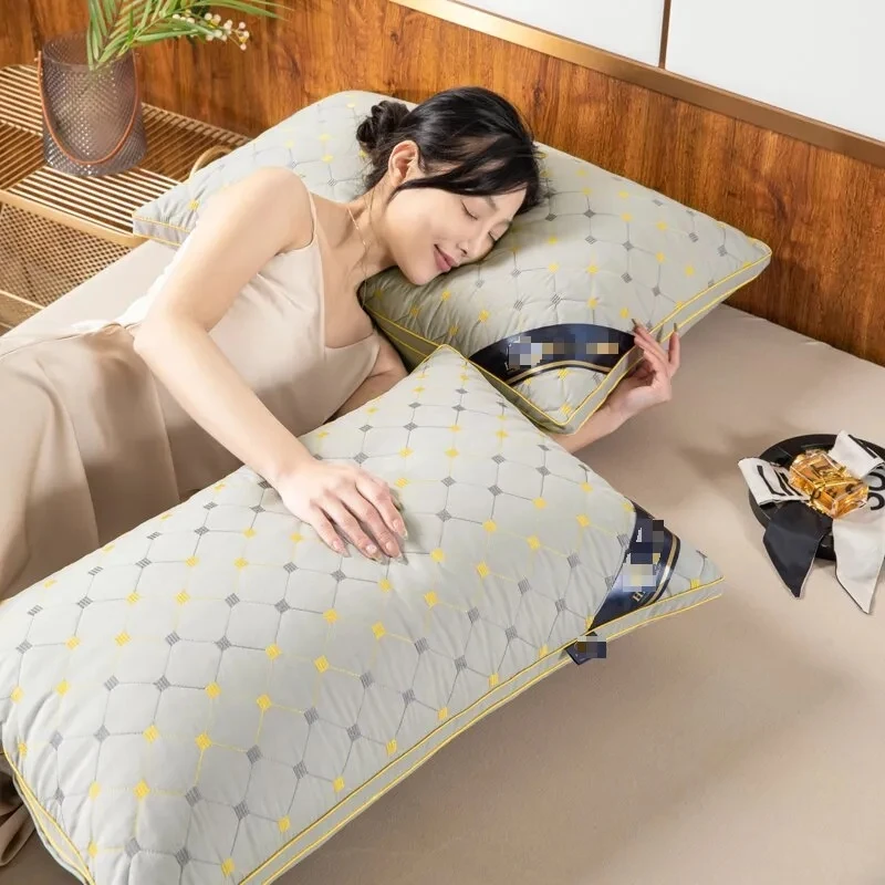 

MissDeer 1pc Quilted Pillows Support Head Cushions almohadas para dormir Home Pillow Core 48x74cm Cushion Protect Neck Pillow