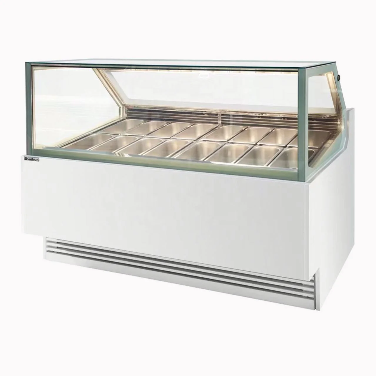 Commercial Hotel Showcase Freezer Single-Temperature Portable Air-Cooled Gelato Ice Cream Display Glass Refrigeration Equipment - Image 3