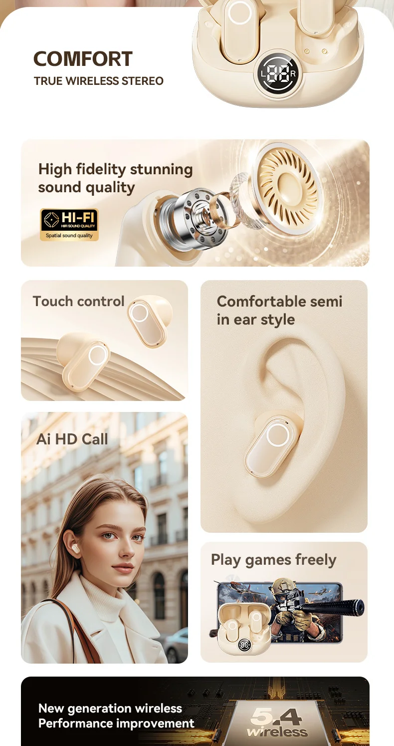 The new wireless Bluetooth headphones M89 mini short-handled creative in-ear spo