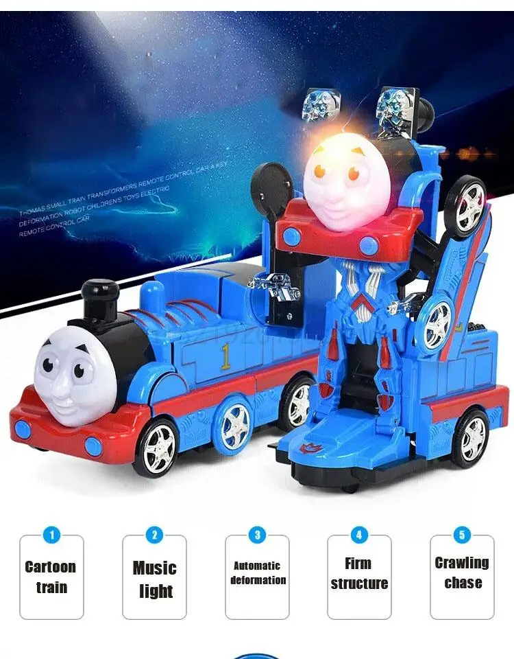 Electric Transforming Train Thomas Robot Tank Engine And Friends Children's  Music Train Model Educational Toys Kids Boy Gift| | - AliExpress