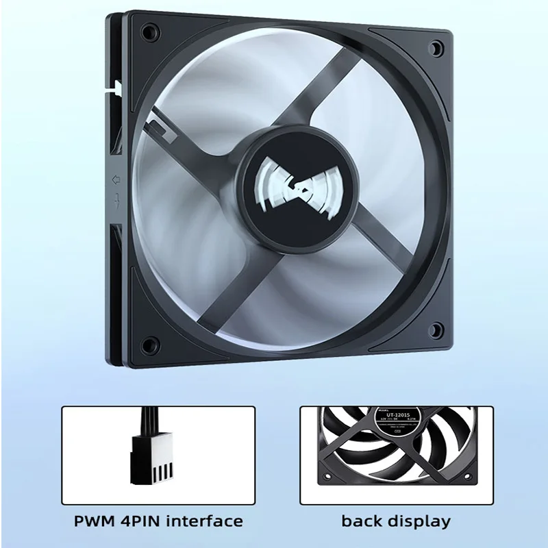 Cooling Fan TEUCER UT12015 Ultra-thin Fan 12V 4-pin 800-2400RPM Silent Cooling Fan 12cm PWM Temperature Control Computer Case CPU Cooler