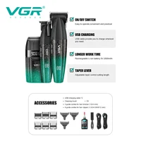 VGR Tondeuse à cheveux Professionnelle 9000 tr/min Tondeuse à cheveux Sans fil Machine de coupe de cheveux Rechargeable Métal To 3