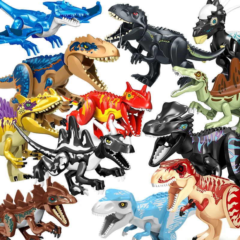 

Jurassic Dinosaurs Building Blocks Indominus Rex DIY Tyrannosaurus Action Figure Models Children Animals Toys Christmas Gifts
