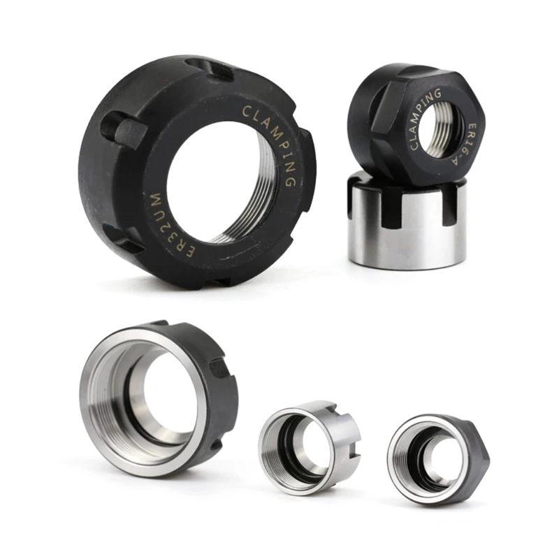 Collet Chuck 1PC Nut ER8 ER11 ER16 ER20 ER25 ER32 ER40 A M UM Type ER Collet Chuck High Precision ER Nut For CNC Lathe Milling Cutter