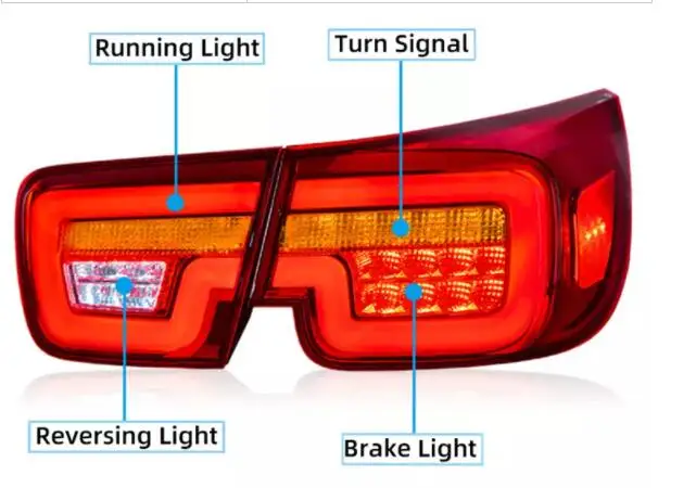 Car LED Tail Light Taillight For Chevrolet Malibu 2012 - 2015 LED Rear Running Lamp + Brake + Reverse Lamp + Dynamic Turn Signal