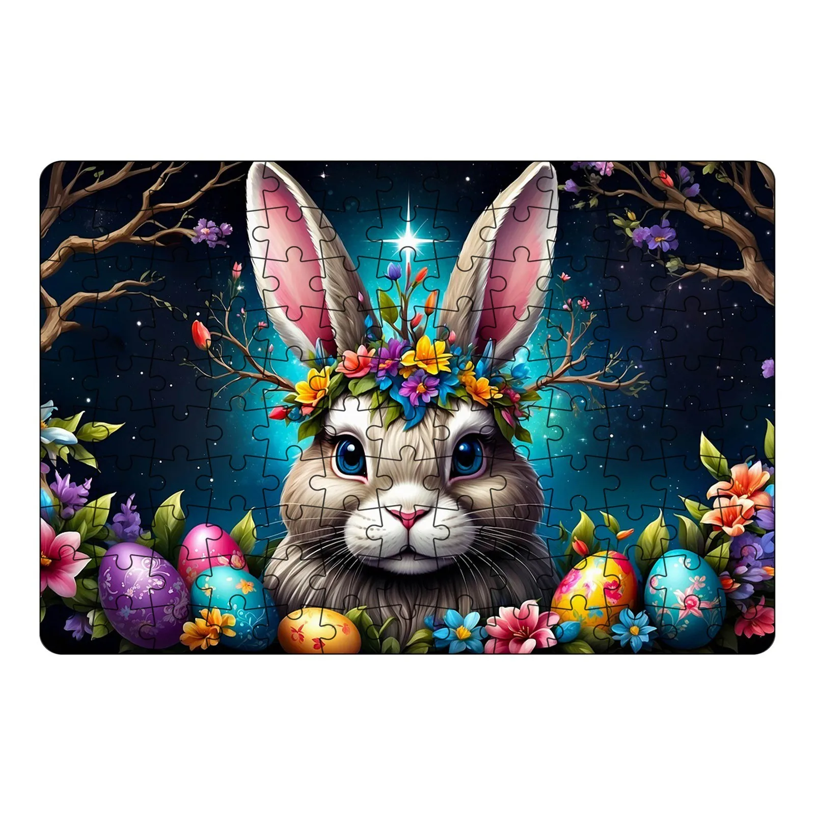 Fairground Easter Puzzle Cute Bunny Photo Puzzle Family Game Home Decoration Hanging Picture Burr