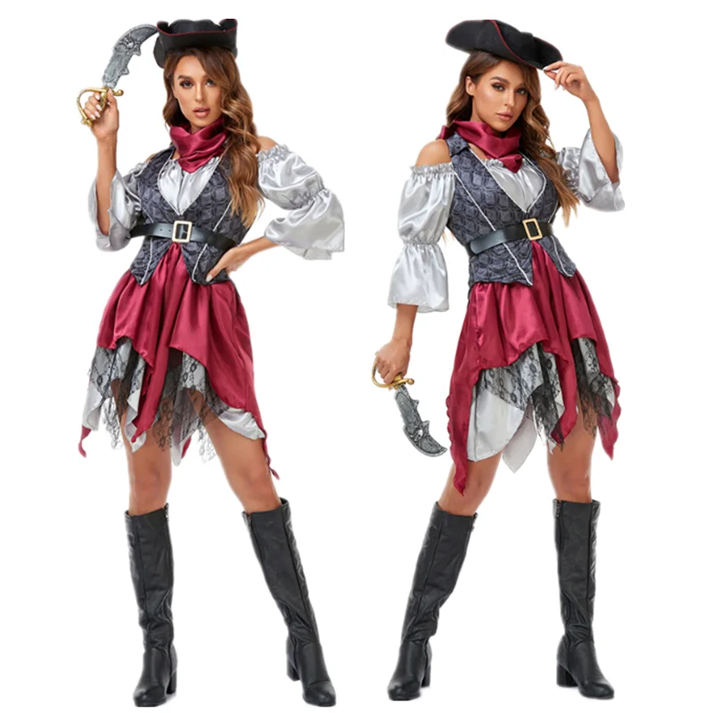 

New Adult Women Pirate Costume Halloween Fancy Party Cosplay Uniform