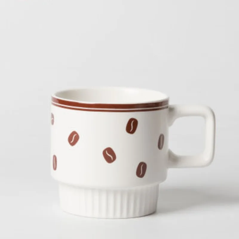 

European style light luxury coffee cup RETRO MUG couple cup ceramic afternoon tea cup breakfast drinking cup with handle