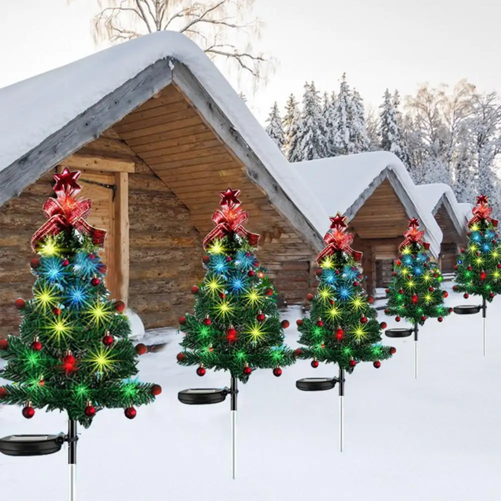 

Automatic Switch Christmas Lights Christmas Tree Shape Solar Light Energy-saving Waterproof Garden Patio Landscape Lamps for New
