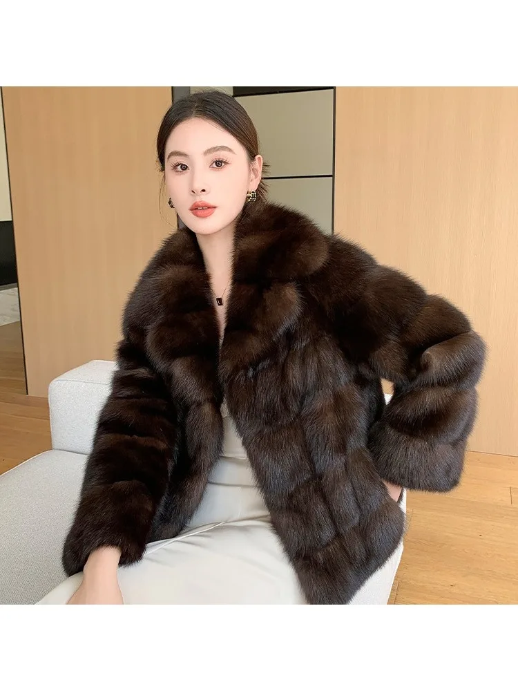 Woman Clothing  2023 New Artificial Fur Mink High-end Mink Coat Autumn and Winter Thickened Warm Fashionable Artificial Fur