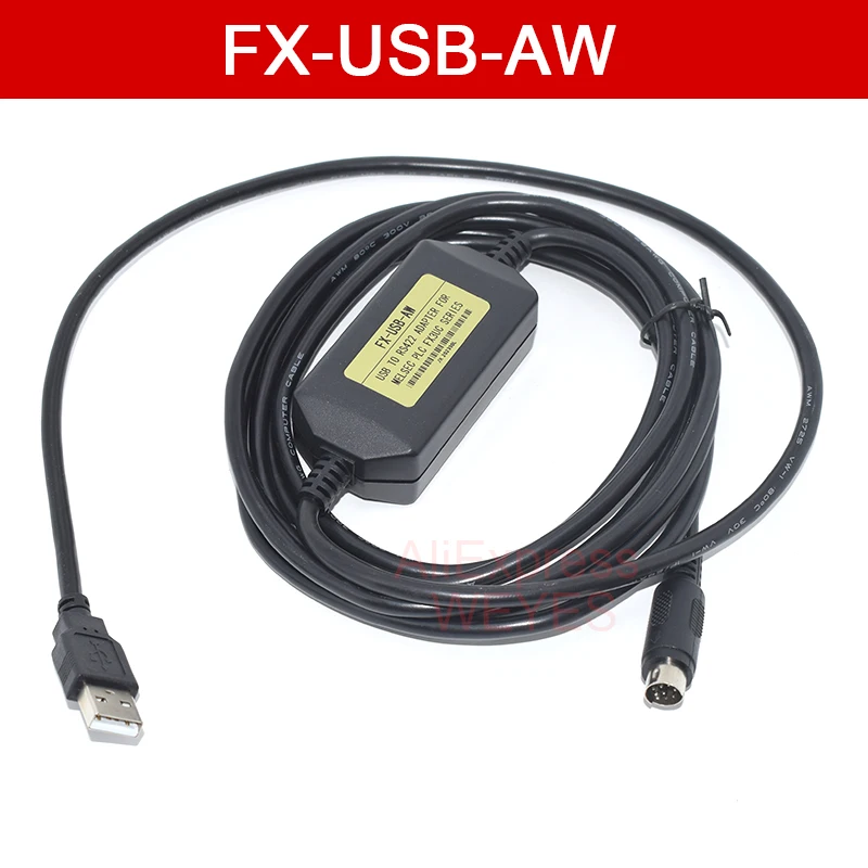 

FX-USB-AW USB to RS422 Adapter for FX3U FX3G PLC 3G 1N 2N 1S Series PLC Programming Cable Replaced by USB-SC09-FX NEW