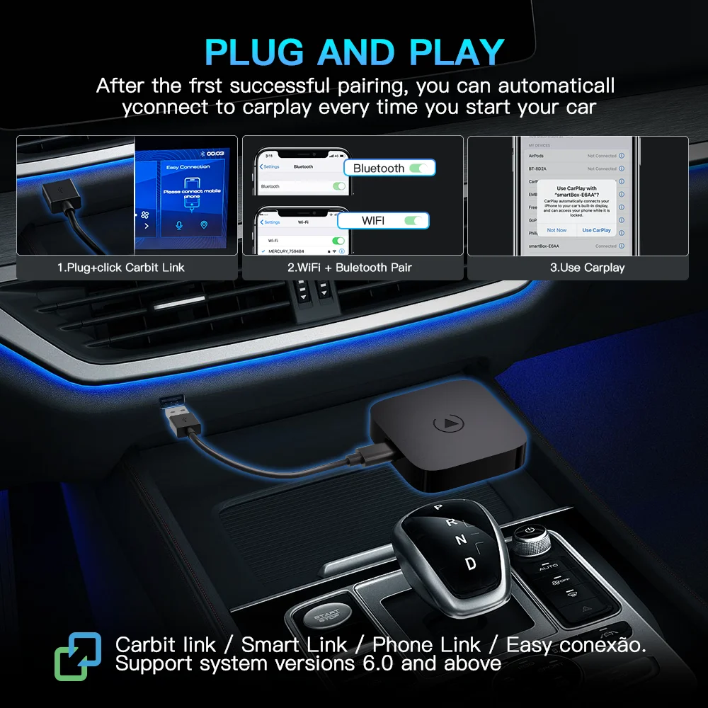 CARABC Carbitlink Easy Connection Adapter with CarPlay Android