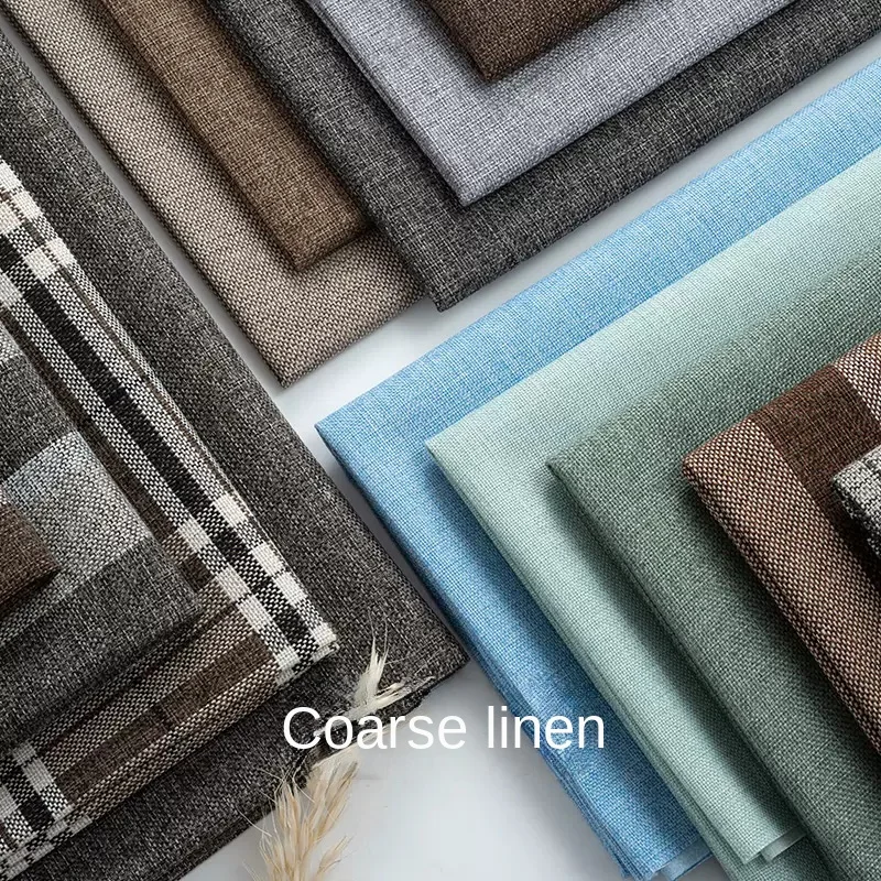 

High-grade Sofa Fabric Thickened Linen Plain Color Cotton Linen Fabric Cushion Upholstery Tablecloth Pillow DIY Sewing Fabric