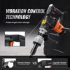 VEVOR 1400W Demolition Jack Hammer Electric Jackhammer Heavy Duty 2900 BPM Concrete Breaker 2pcs Chisels Bits Chipping 3