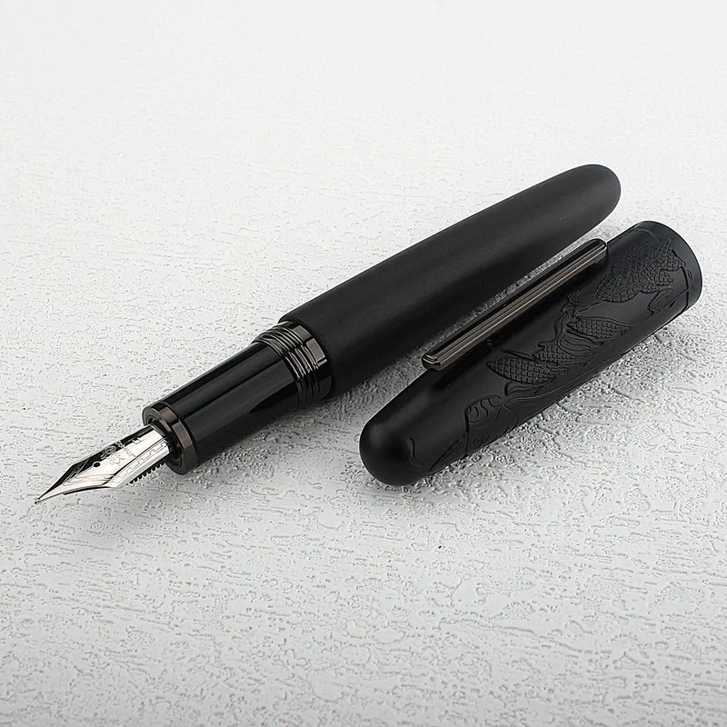 JINHAO 9056 나무 만년필, 클래식 소 선물, M/F/EF/펜촉, 에보니 학..