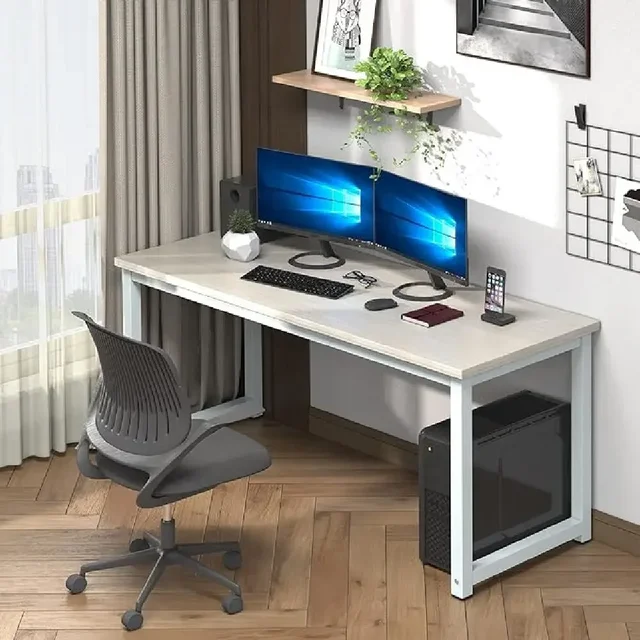 Computer Desk with Drawers Particle Board Simple Save Space Study Writing Table Office Drawers Desks Long Table Bedroom Dresser