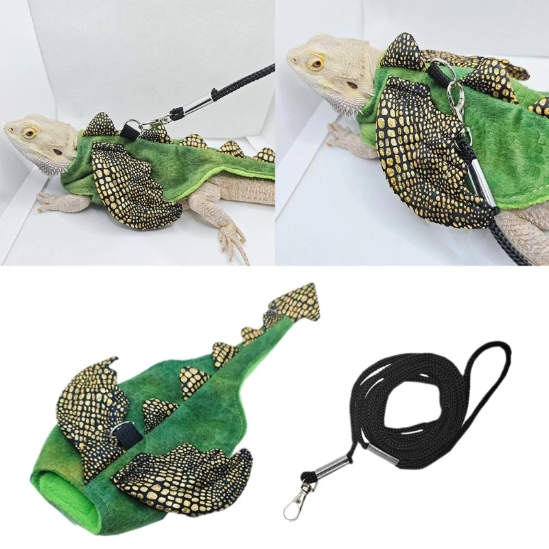 Small Pet Harness Vest Lizards Costume Wing Chest Harness Winter Warm Clothes for Geckos Fashion Pet Clothes Accessories