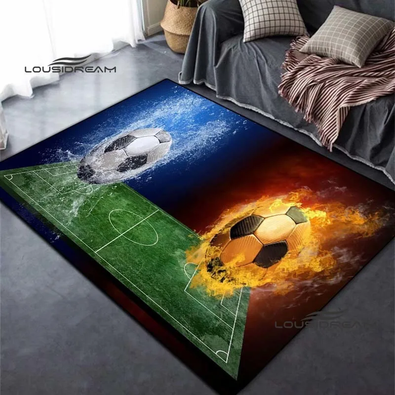 

Creative football field Carpet 3D printing Football rug living room bedroom area soft carpet study porch bedside non-slip mat