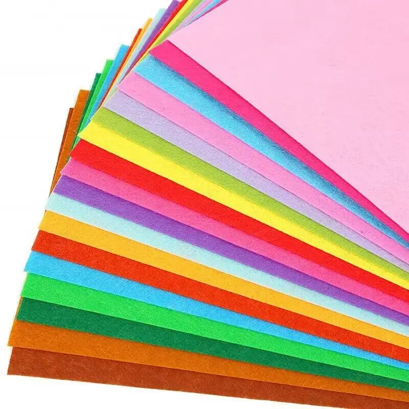 40Pcs High Quality Craft Felt Fabric Sheet 1mm Thick Nonwoven Square 10cm 3.94Inch Multicolor DIY Toy Scrapbook Material For Kid