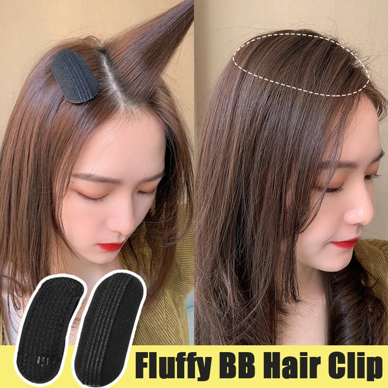 2Pcs Frangia Traspirante Mat Clip Di Capelli Caffè Nero Principessa Set Di Strumenti Per Capelli Bump It Up Volume Base Inserti Per Capelli Spille Per