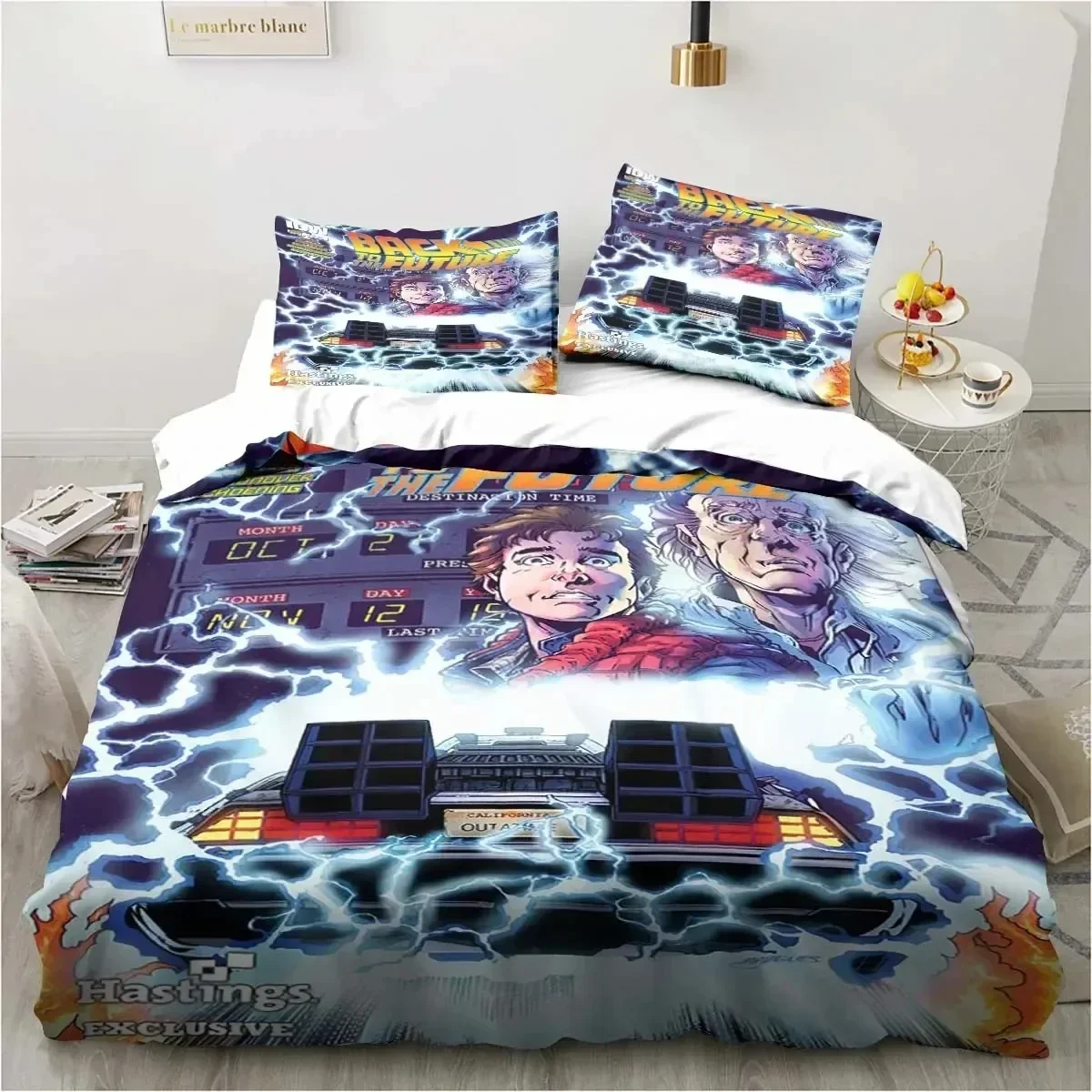 Set Copripiumino Reversibile King Size 3 Pezzi, Con Stampa Corallo E Fantasia, Microfibra Spazzolata, Dimensioni 274x244 Cm, Federe 91x51 Cm, Biancheria Letto Tutte Le Stagioni
