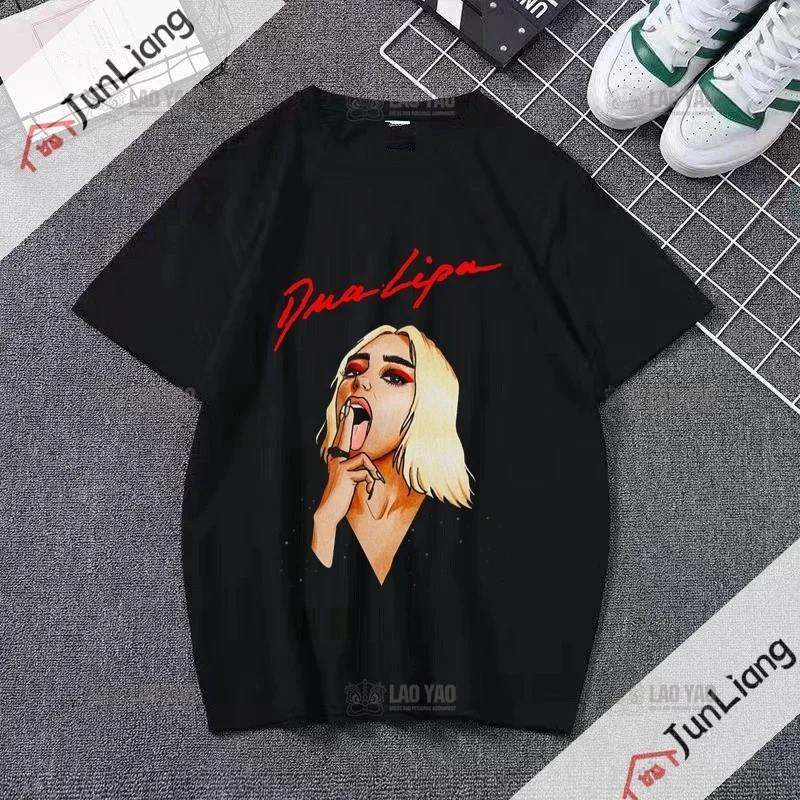 

Lipa Music Print T-shirt Unisex Breathable Comfortable Loose Shirt Modal Summer Short Sleeve Street Wear