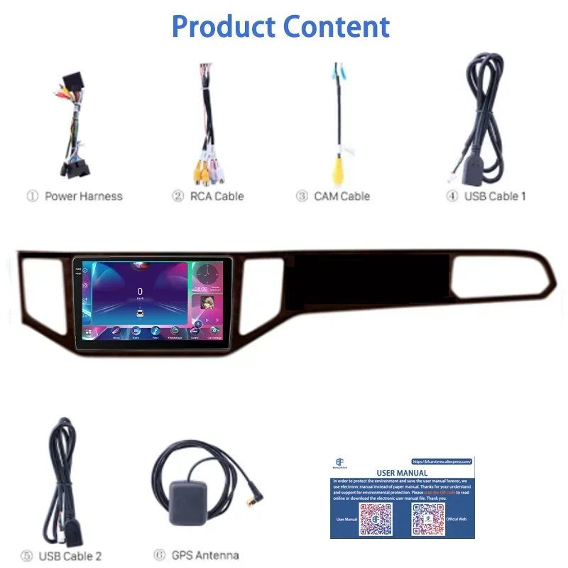 새로운 9인치 안드로이드 13 카 라디오 8코어 4+64GB 멀티미디어 MP5 플레이어 (폭스바겐 골프 스포츠밴 2016용) 차량용 DVD 플레이어 4G LTE